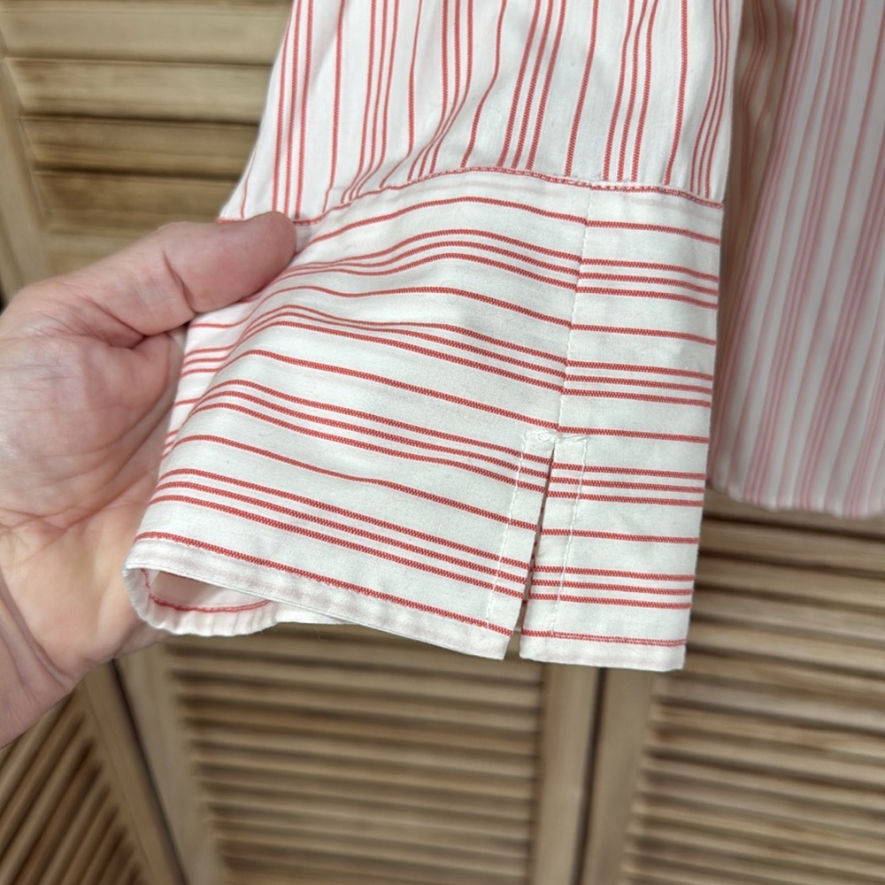 Jones New York Shirt Pink and White Long Sleeve Button Down Striped Size 1x - Picture 4 of 8